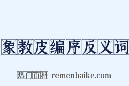 象教皮编序反义词是什么意思的图片